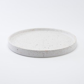 Terrazzo plateau rond - blanc