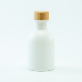 Luxe flesje wit met houten...