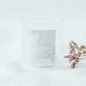Porte-bougie nervuré - transparent