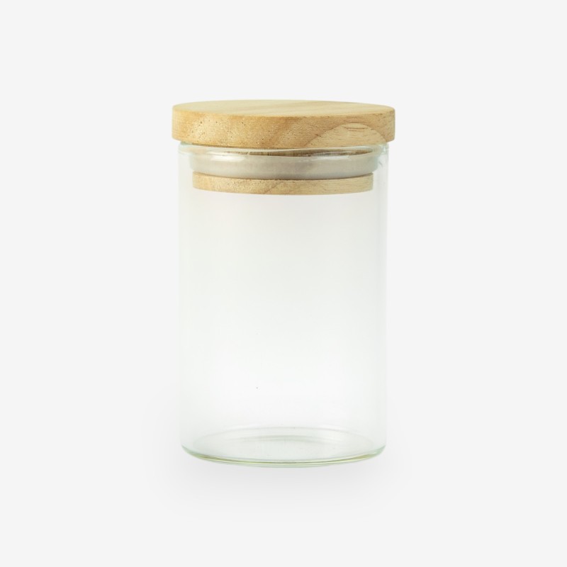 pot cylindre avec bouchon en bois