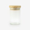 Glazen cylinder potje met houten deksel