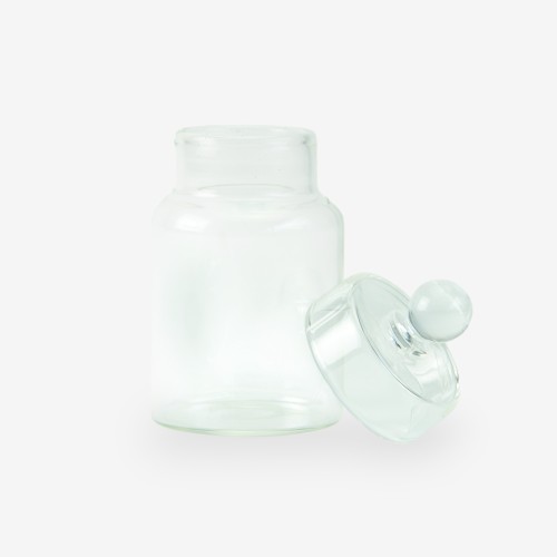 Mini bocal en verre à ouatte