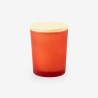 Geurkaarsje met houten deksel - frosted terracotta
