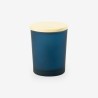 Geurkaarsje met houten deksel - frosted marineblauw