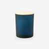 Geurkaars met houten deksel - frosted marineblauw