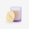 Geurkaars met houten deksel - frosted lila