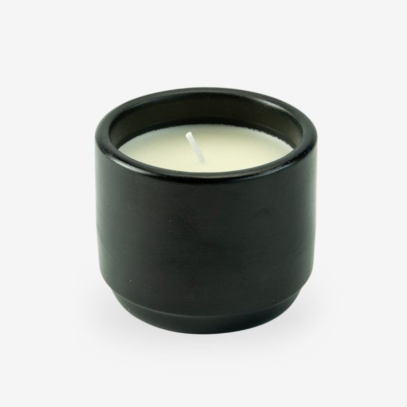 Petit pot de fleurs avec bougie - noir