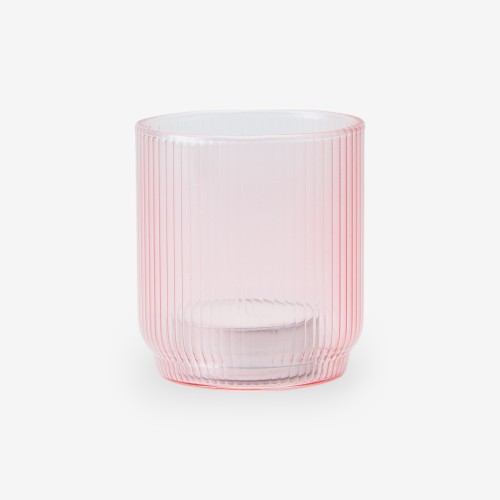 Porte-bougie nervuré - blush