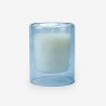 Verre à double paroi avec bougie - bleu