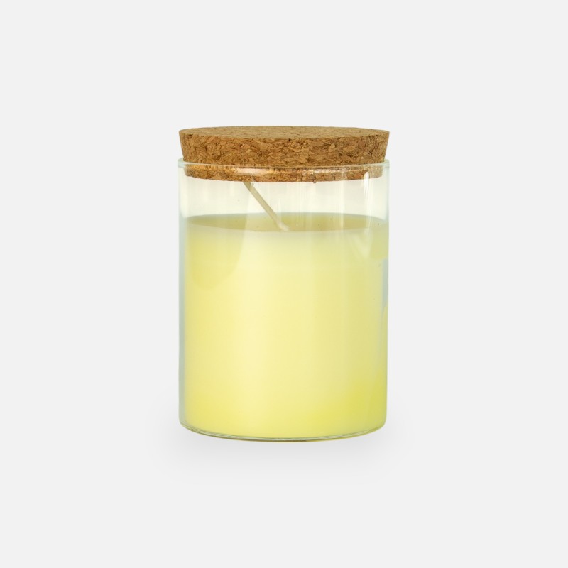 Cylinder pot met kaars en kurkstop