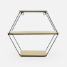 Etagère en métal hexagone avec 3 étagères en bois