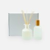boîte cadeau de luxe avec diffuseur de parfum 100ml et spray d'ambiance 100ml - blanc effet grivé