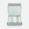 boîte cadeau de luxe avec diffuseur de parfum 100ml et spray d'ambiance 100ml - blanc effet grivé