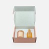 boîte cadeau de luxe avec bougie parfumée 100g et spray d'ambiance 100ml - blanc effet grivé