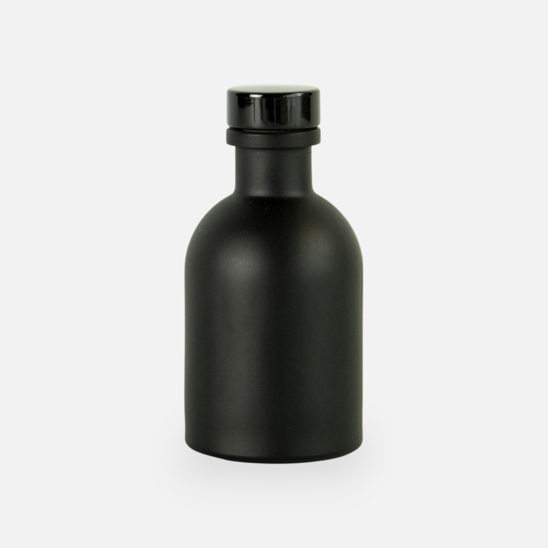 Petite bouteille de luxe noir bouchon noir - 50 ml