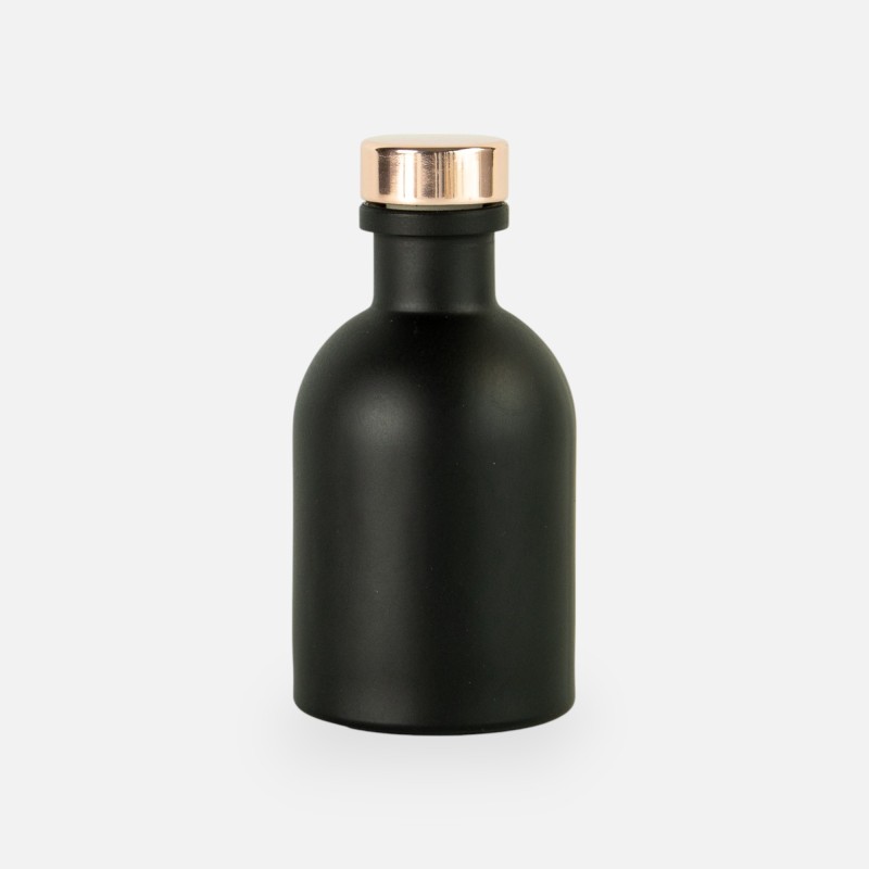 Luxe flesje zwart met rosé dop - 50 ml