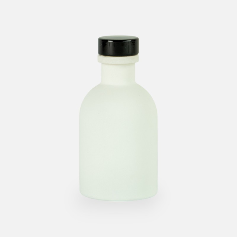 Luxe flesje wit met zwarte dop - 50 ml