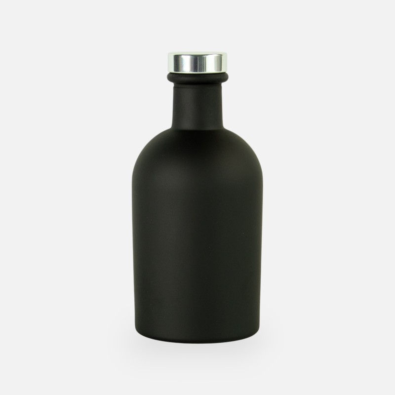 Bouteille de luxe noir bouchon argenté - 250 ml