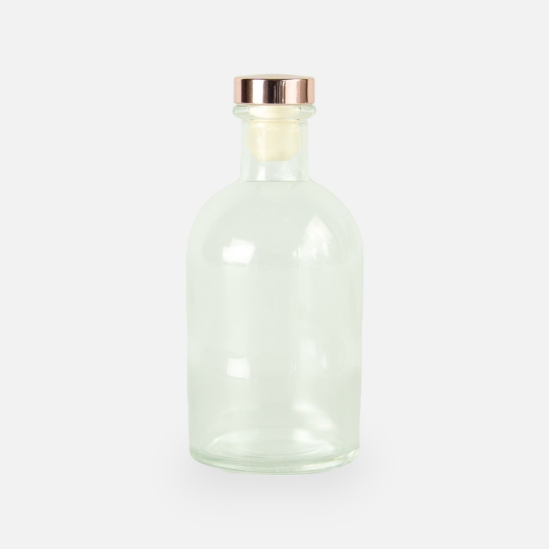 Bouteille de luxe transparant bouchon rose gold - 250 ml