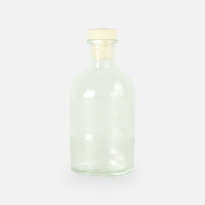 Bouteille de luxe transparant bouchon naturel - 250 ml