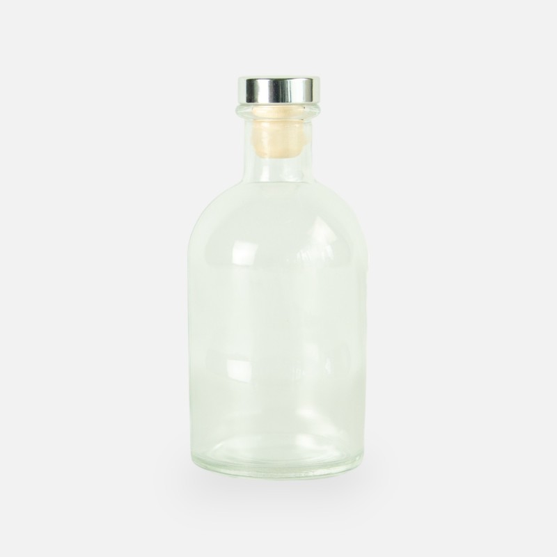 Bouteille de luxe transparant bouchon argenté - 250 ml