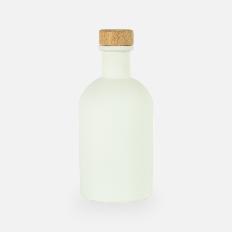 Bouteille de luxe blanc bouchon en bois - 250 ml