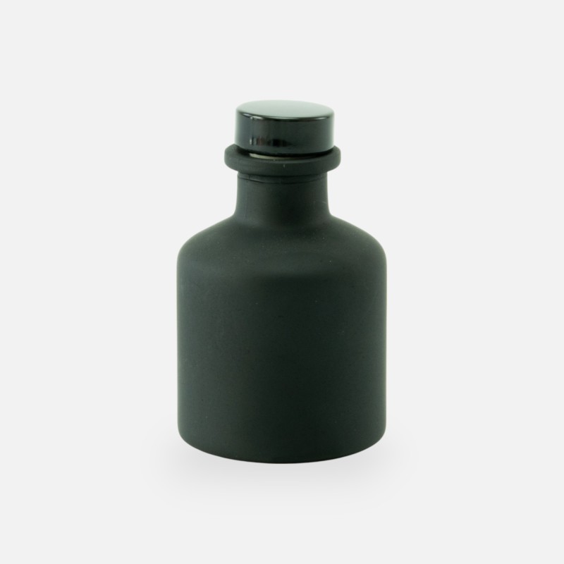 Geurflesje 50ml met zwarte dop - frosted zwart