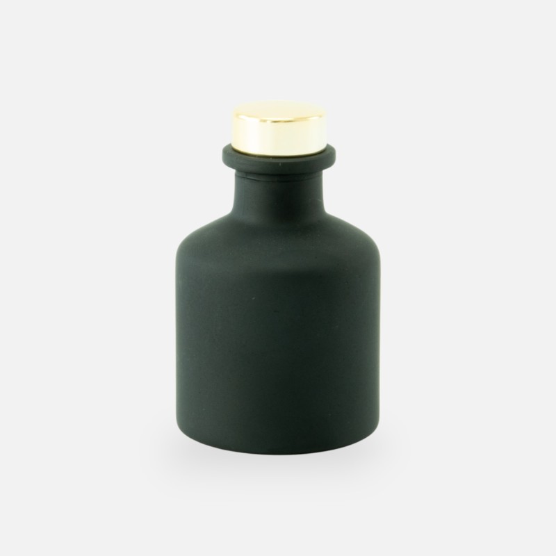 diffuseur de parfum 50ml avec bouchon en or – noir effet givré