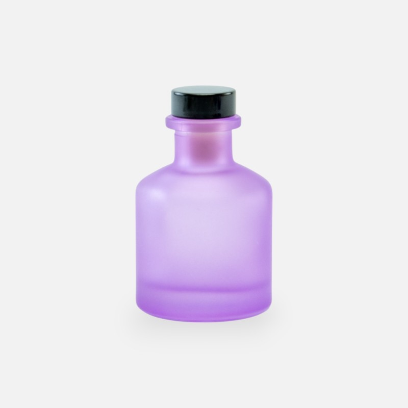 Geurflesje 50ml met zwarte dop - frosted lila