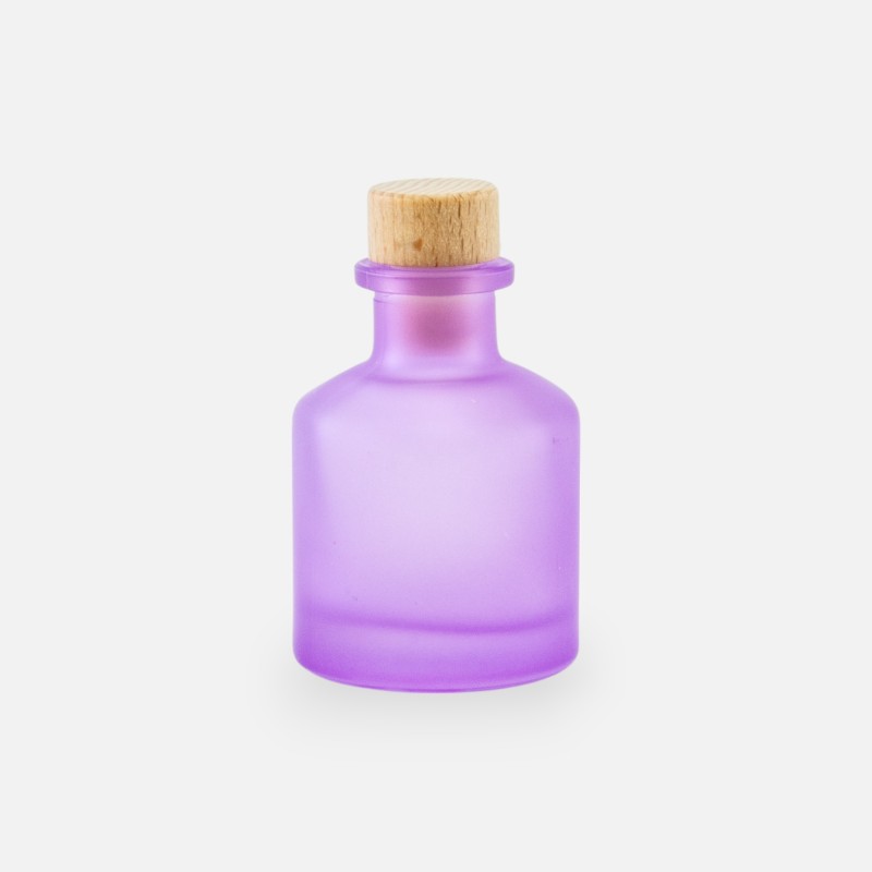 Geurflesje 50ml met houten schroefdop - frosted lila