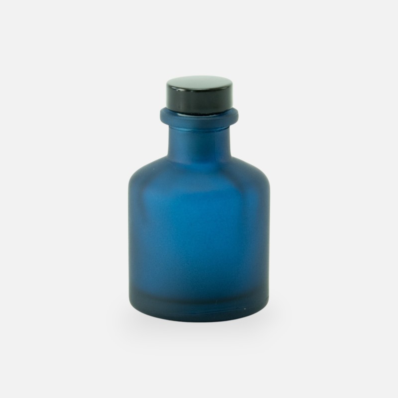 Geurflesje 50ml met zwarte dop - frosted marineblauw