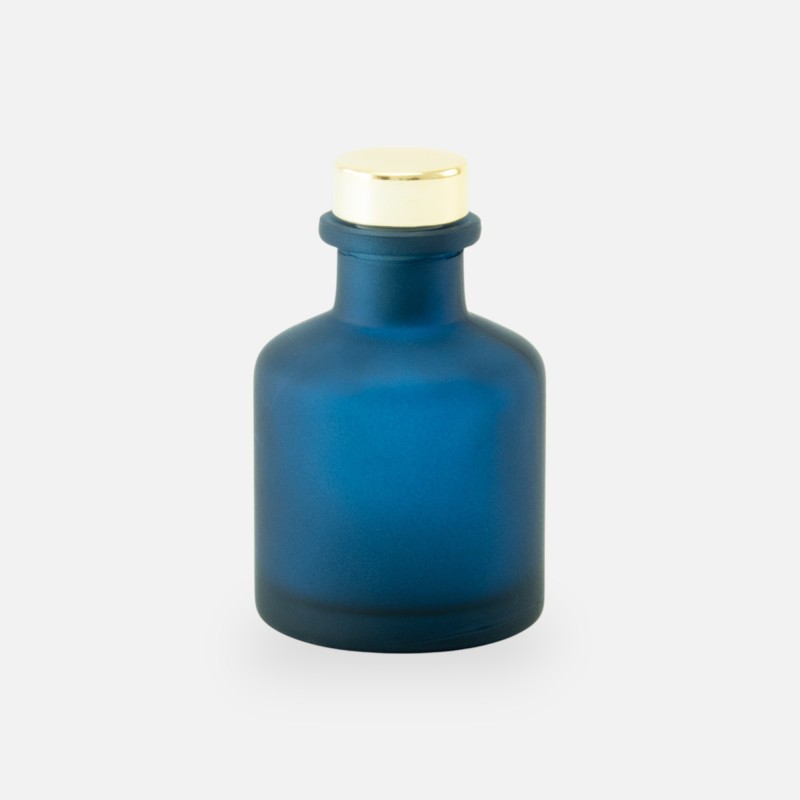 Geurflesje 50ml met gouden dop - frosted marineblauw