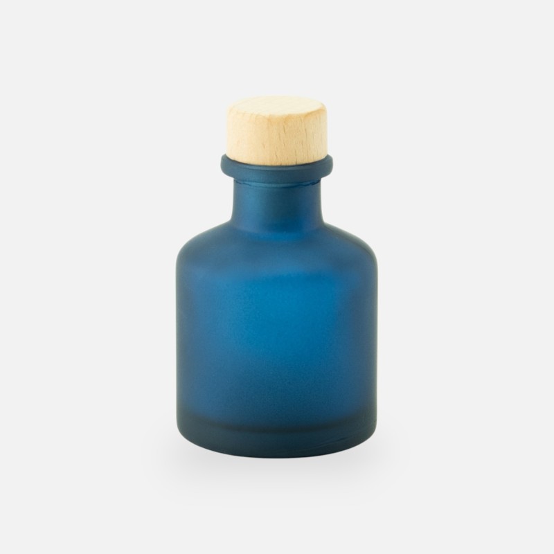 diffuseur de parfum 50ml avec bouchon en bois – blue marine effet givré