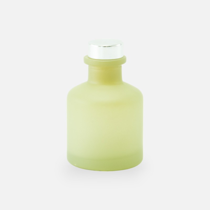 diffuseur de parfum 50ml avec bouchon en argent – vert soie effet givré