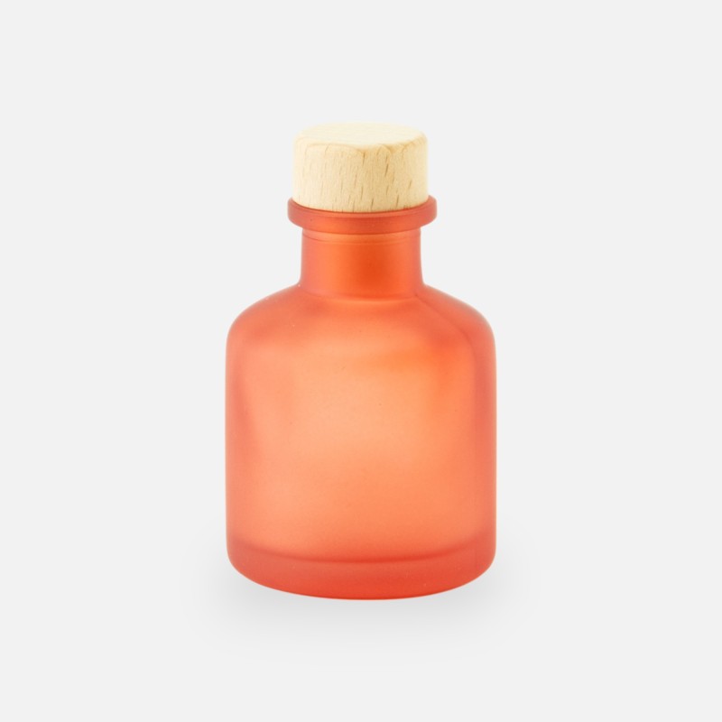 Geurflesje 50ml met houten schroefdop - frosted terracotta