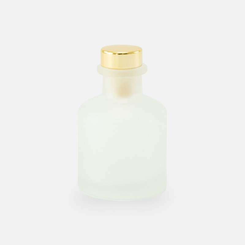 diffuseur de parfum 50ml avec bouchon en or – blanc effet givré