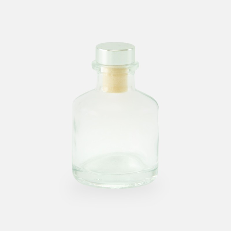 Geurflesje 50ml met zilveren dop - transparant
