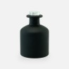 Geurfles 250ml met zilveren dop - frosted zwart