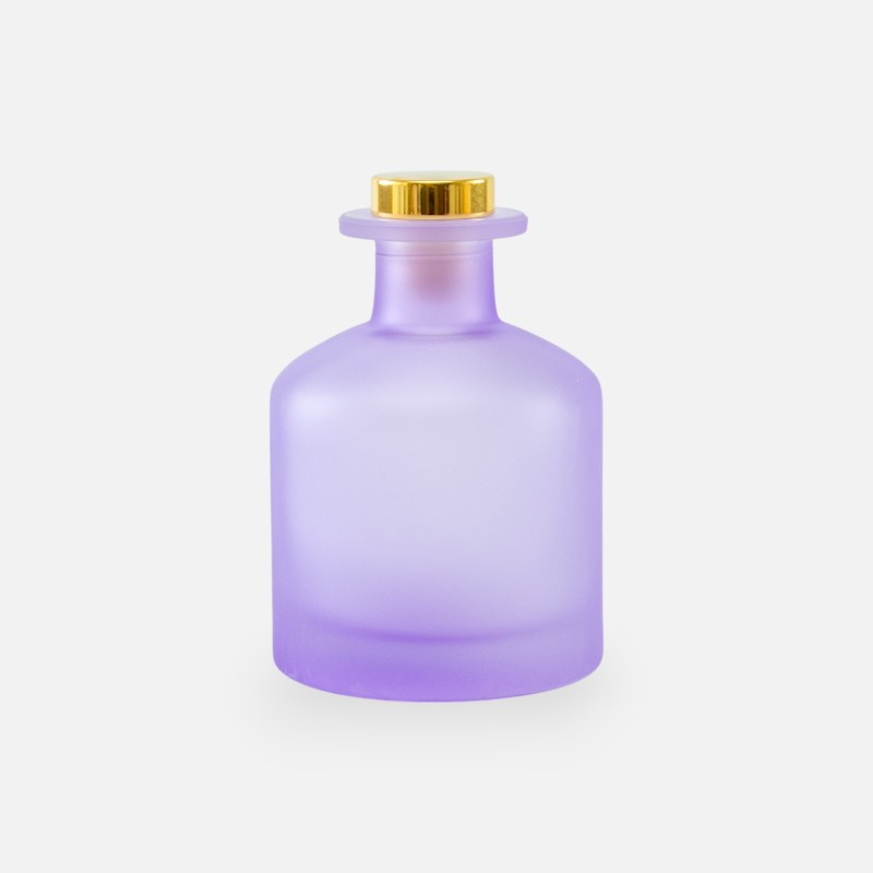 Geurfles 250ml met gouden dop - frosted lila