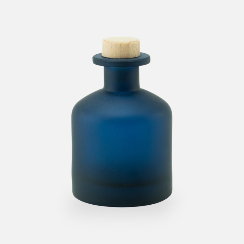 diffuseur de parfum 250ml avec bouchon en bois – blue marine effet givré