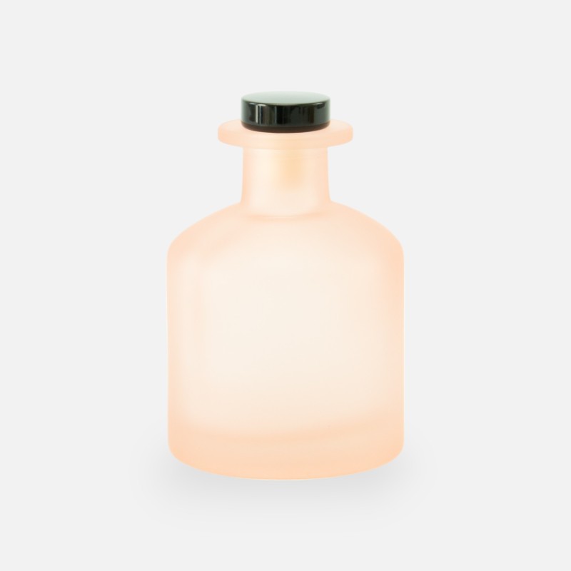 Geurfles 250ml met zwarte schroefdop - frosted blush