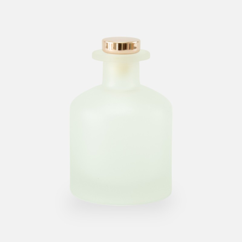 Geurfles 250ml met rose gold dop - frosted wit