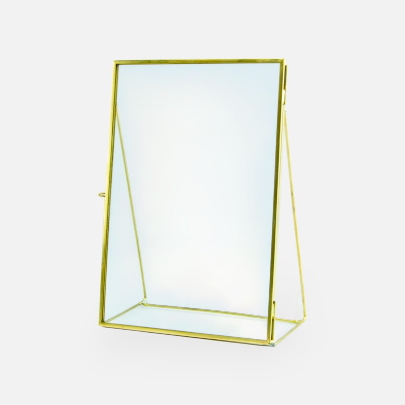Fotokader op voet in glas - goud