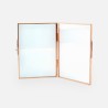 Cadre photo double en verre - rose gold