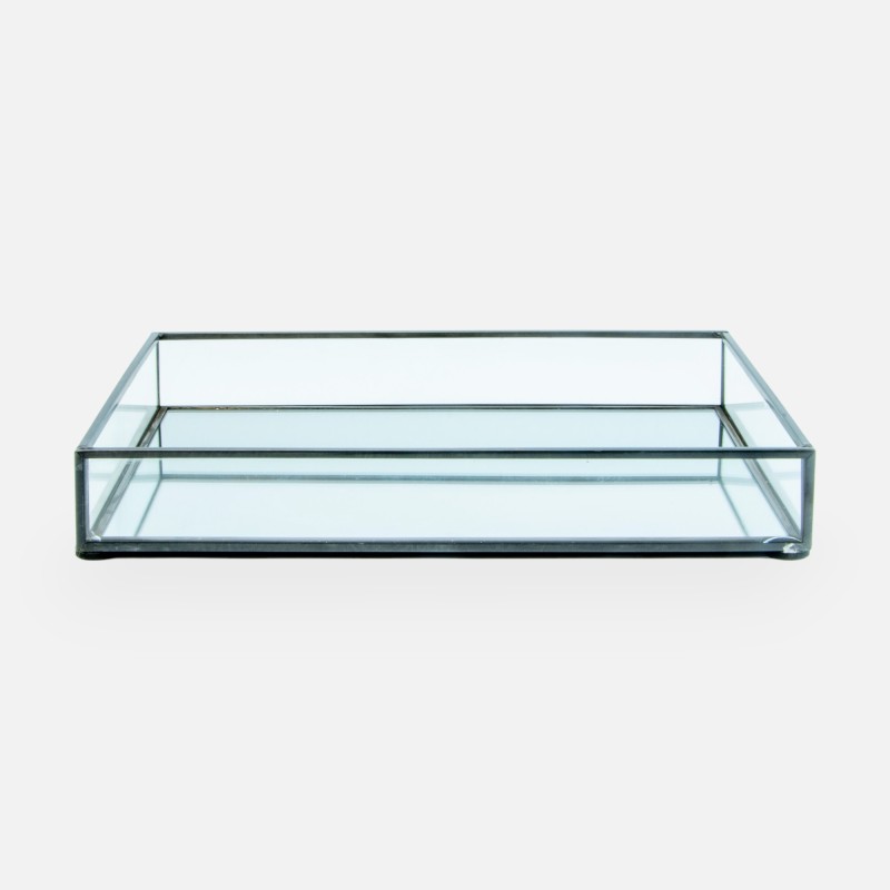 Plateau rectangle en verre small - noir