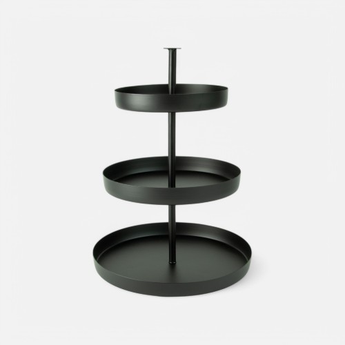 Etagère métal ronde 3 niveaux - noir