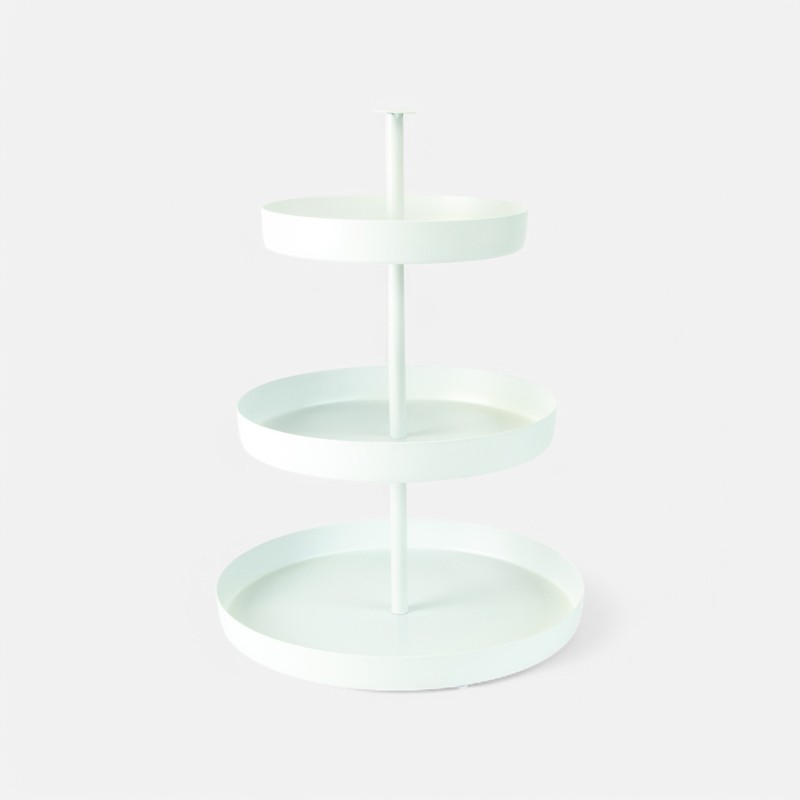 Etagère métal ronde 3 niveaux - blanc