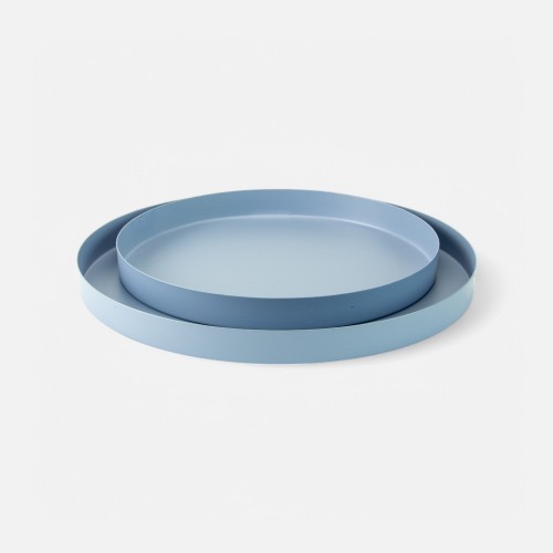Set de 2 plateaux ronds en...