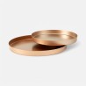 Set de 2 plateaux ronds en métal - rosé or