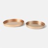 Set van 2 metalen dienbladen rond - rosé goud